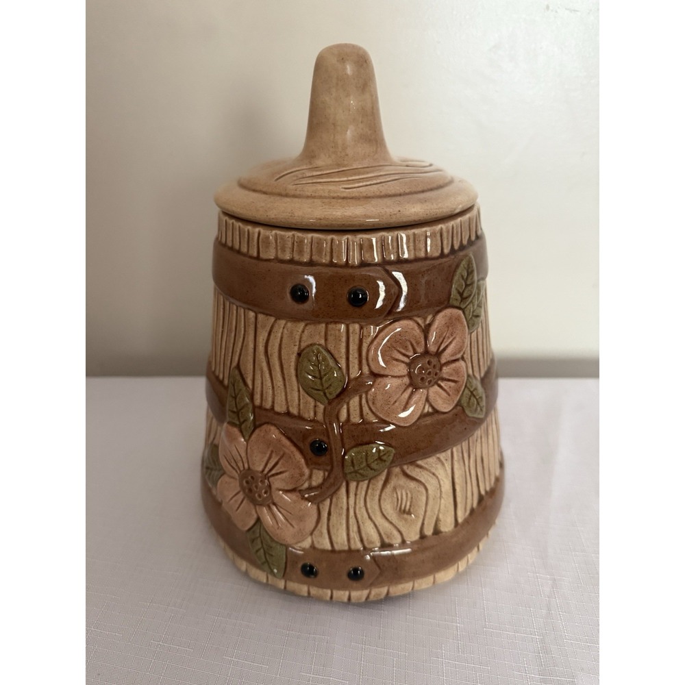Vintage Handmade American Bisque Cookie Jar BUTTER CHURN‎ Signed 1977